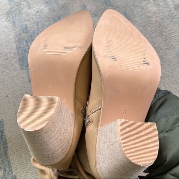 MATISSE BRIN FRINGE MID-CALF WESTERN LEATHER BOOTS SNIP TOE SLOUCHY SIZE 8 TAN - Picture 6 of 9